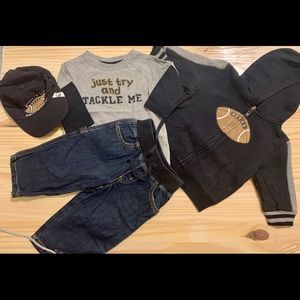 Gymboree Boys Football Outfit/Bundle Size 12-18 Mo